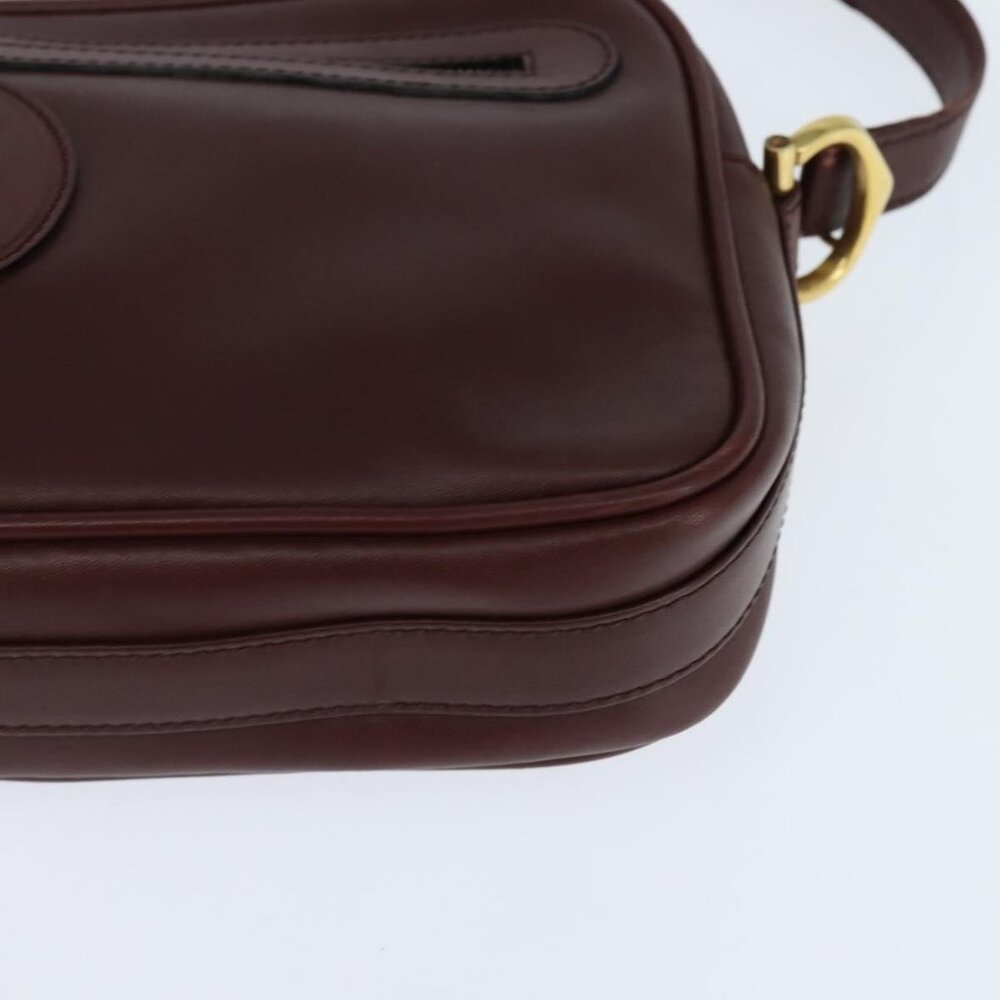 Authentic CARTIER Must Line Shoulder Bag Leather Bordeaux Gold - Picture 3 of 16
